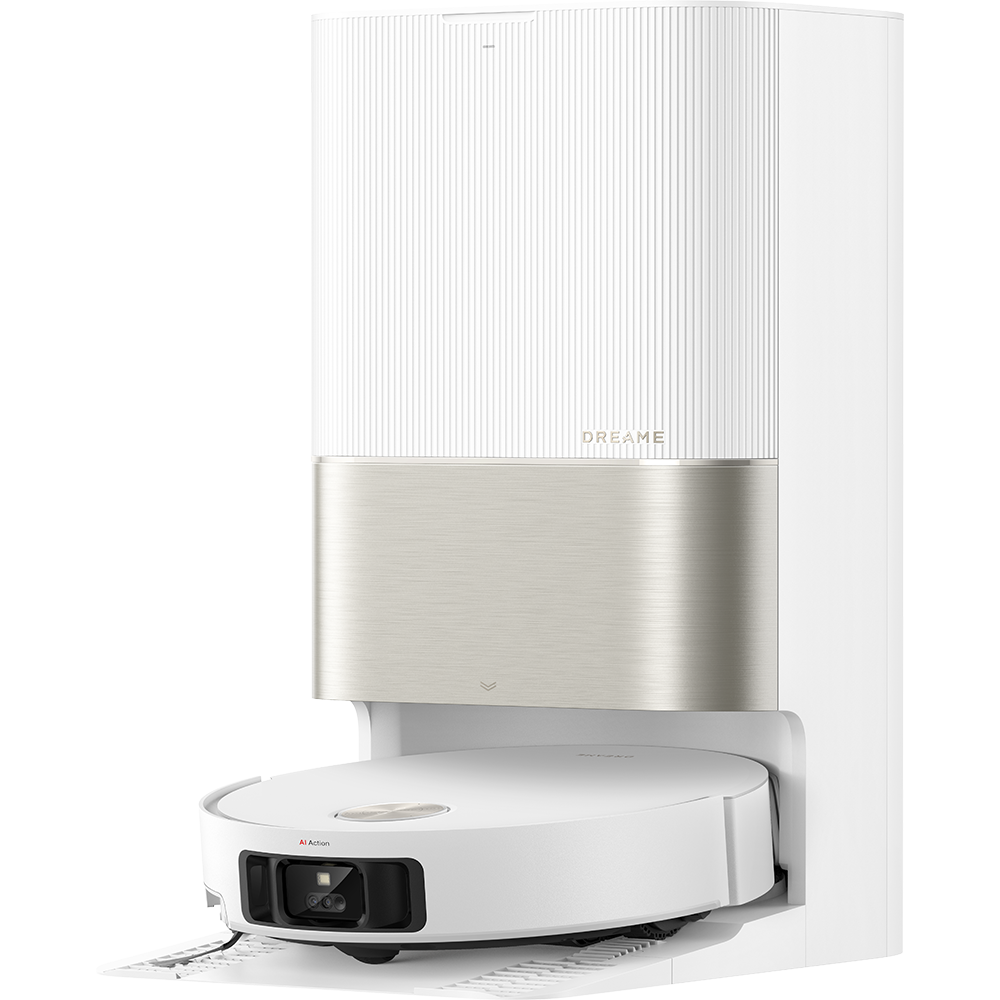 Aspirator robot DREAME X50 Ultra Complete RLX85CE4WH, 0.395l, 14.4V, autonomie max 220 min, Navigare 360, Comanda vocala, alb