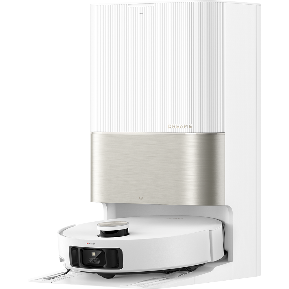 Aspirator robot DREAME X50 Ultra Complete RLX85CE4WH, 0.395l, 14.4V, autonomie max 220 min, Navigare 360, Comanda vocala, alb