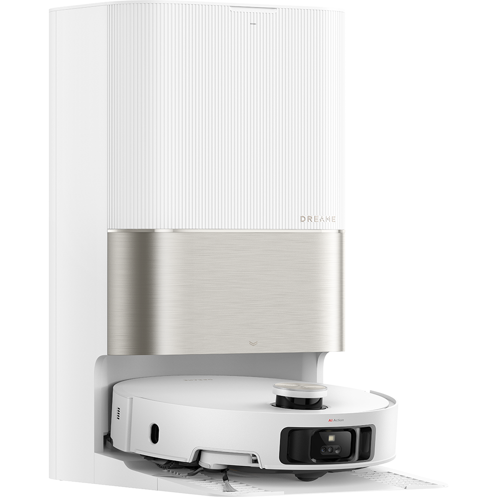 Aspirator robot DREAME X50 Ultra Complete RLX85CE4WH, 0.395l, 14.4V, autonomie max 220 min, Navigare 360, Comanda vocala, alb