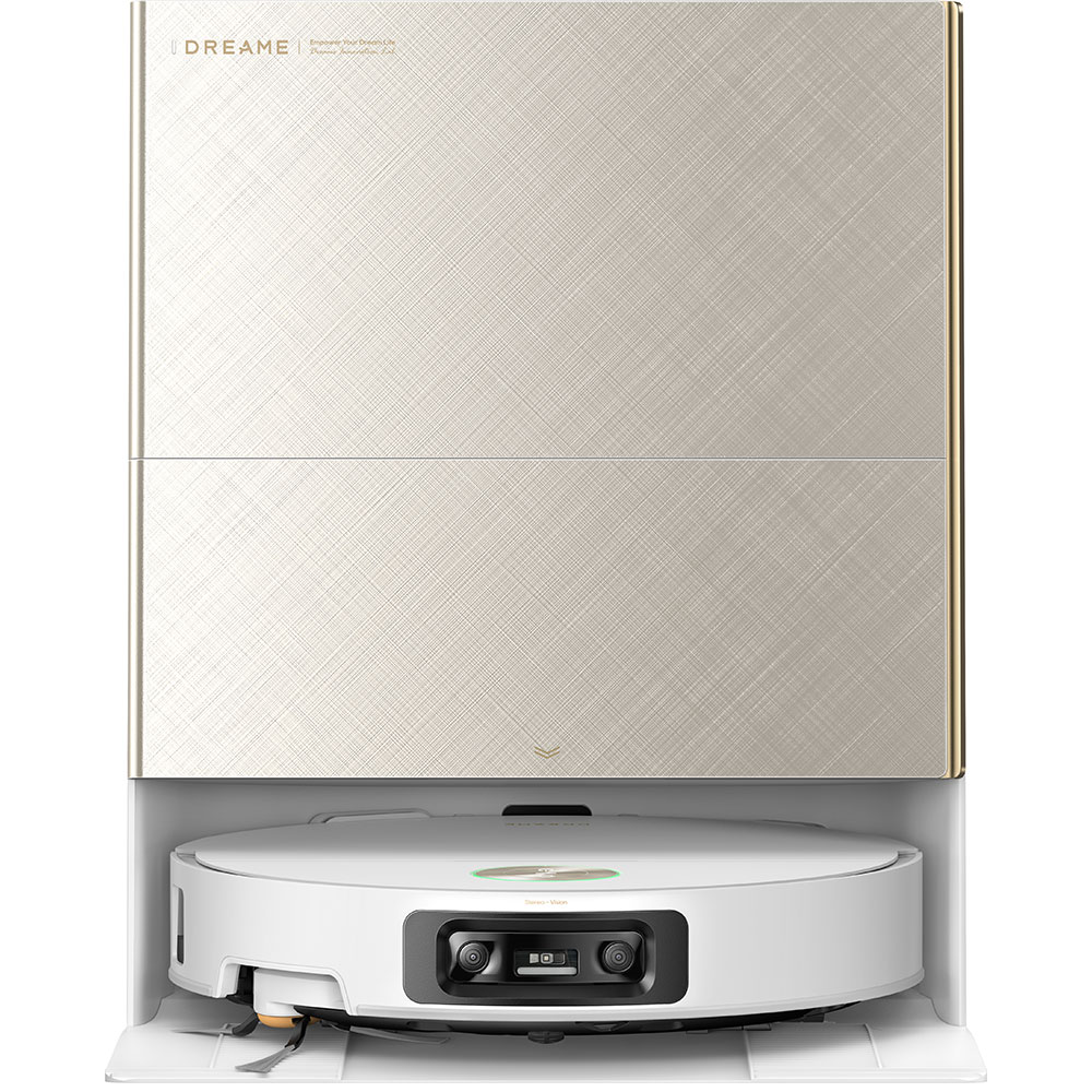 Aspirator robot DREAME X60 Ultra Complete RLX87DEWH, 0.23l, 14.4V, autonomie max 180 min, HyperStream Detangling DuoBrush 2.0, alb-auriu