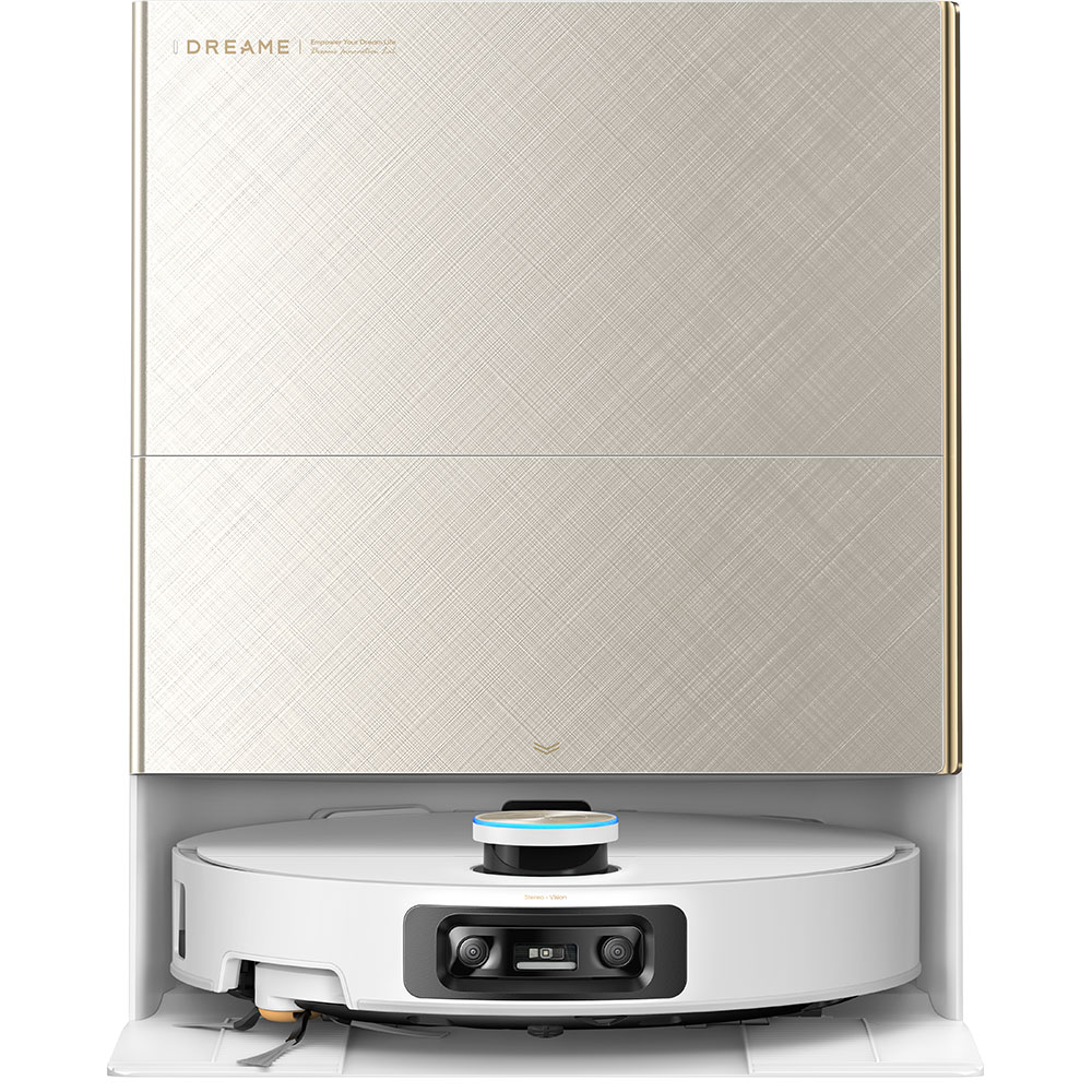 Aspirator robot DREAME X60 Ultra Complete RLX87DEWH, 0.23l, 14.4V, autonomie max 180 min, HyperStream Detangling DuoBrush 2.0, alb-auriu