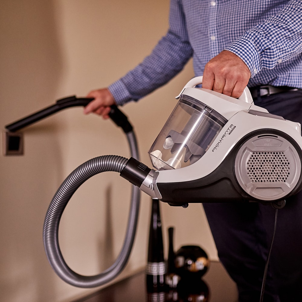 Aspirator fara sac ROWENTA Swift Power Cyclonic RO2957EA, 1.2l, 750W, 77dB, alb-negru