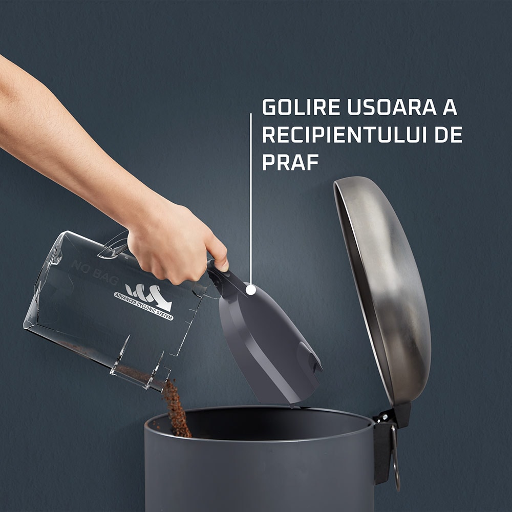 Aspirator fara sac ROWENTA Compact Power Cyclonic RO3726EA, 1.5l, 750W, 79dB, gri-negru