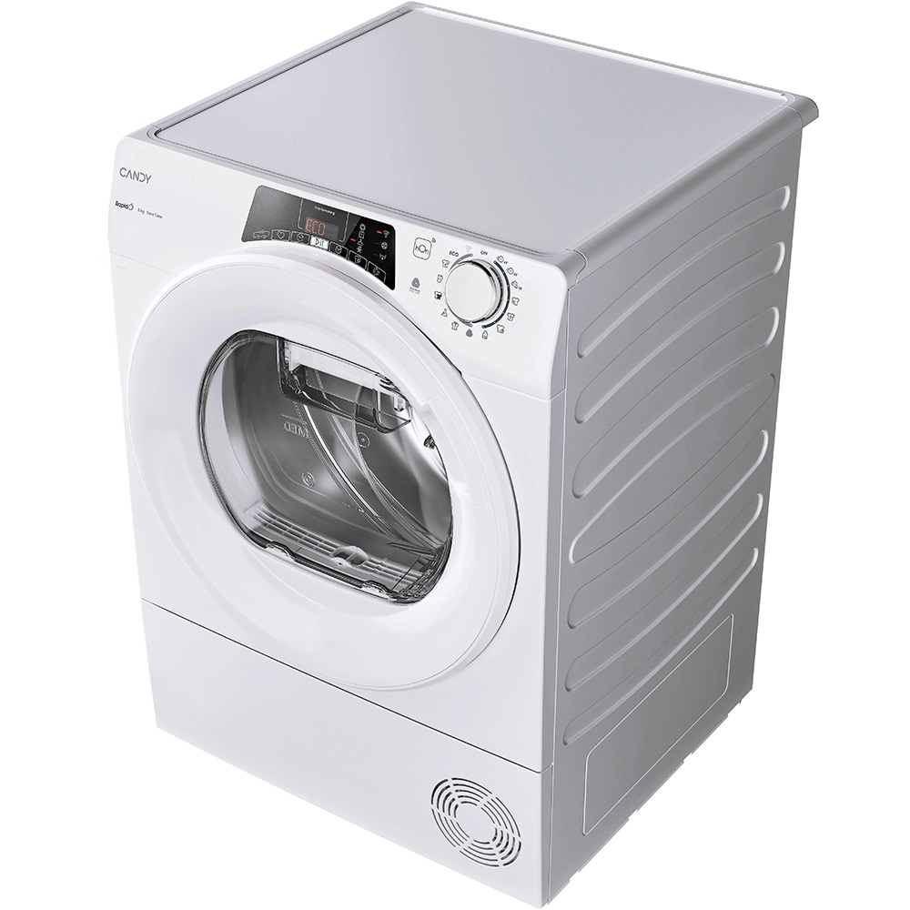 Uscator de rufe CANDY RO EH8N2TE-S, Pompa de caldura, 8 kg, 14 programe, Clasa D, Wi-Fi, alb