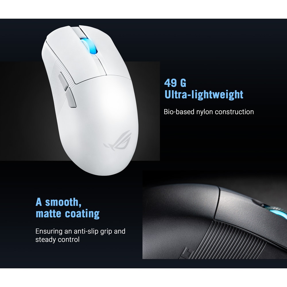Mouse Gaming Wireless ASUS Rog Harpe Ace Mini, 42000 dpi, white