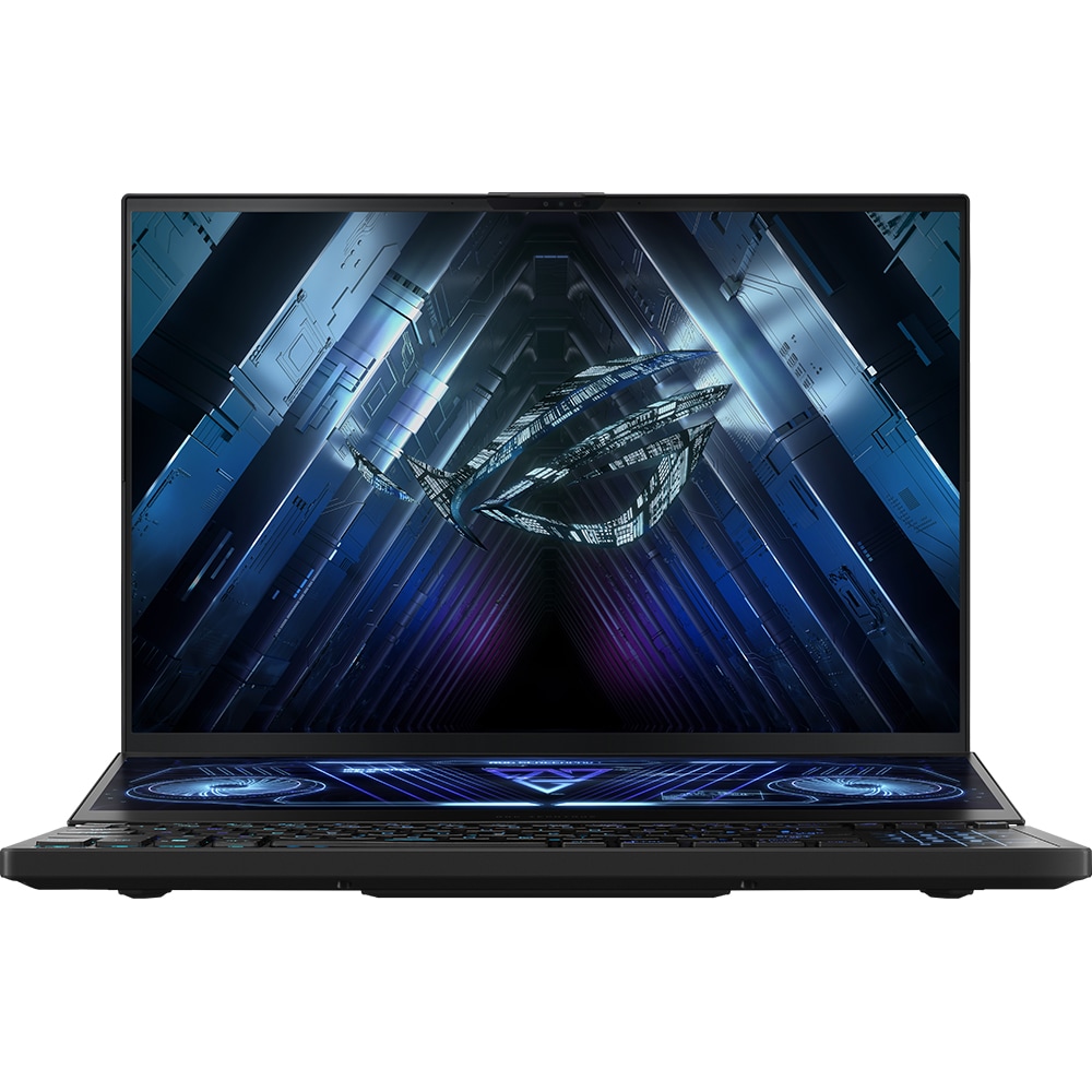Laptop Gaming ASUS ROG Zephyrus Duo 16 GX650PY-NM072X, AMD Ryzen 9 7945HX pana la 5.4GHz, 16" WQXGA, 32GB, SSD 2TB, NVIDIA GeForce RTX 4090 16GB, Windows 11 Pro, negru