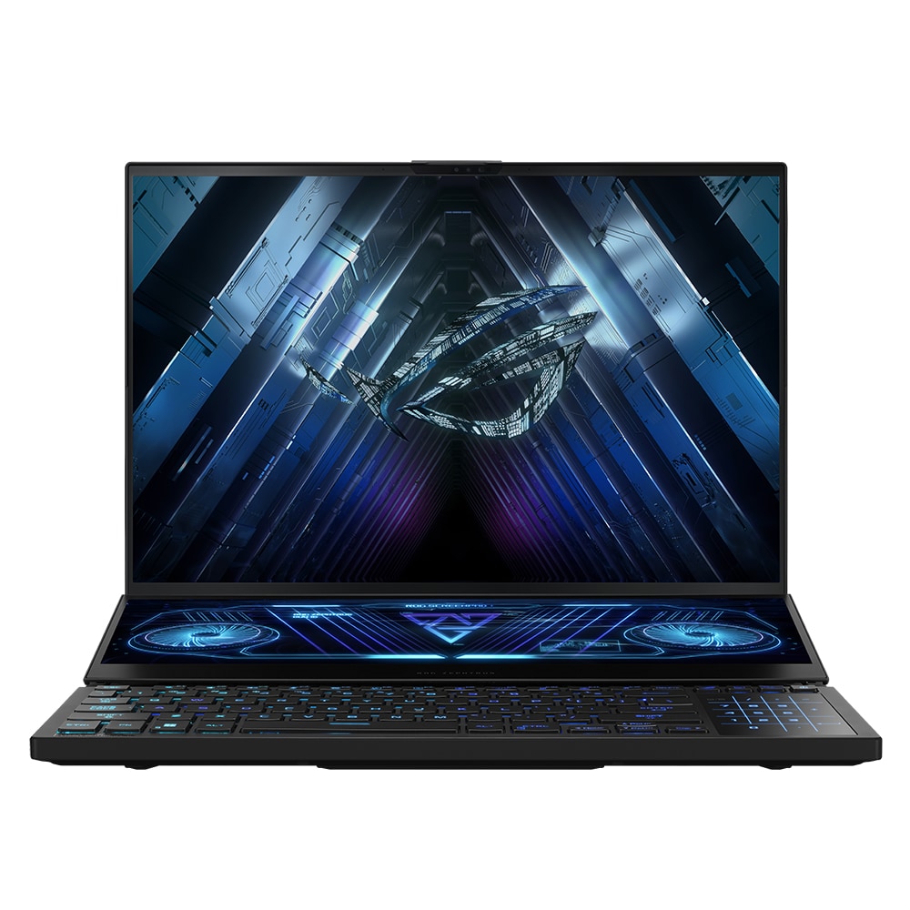 Laptop Gaming ASUS ROG Zephyrus Duo 16 GX650PY-NM072X, AMD Ryzen 9 7945HX pana la 5.4GHz, 16" WQXGA, 32GB, SSD 2TB, NVIDIA GeForce RTX 4090 16GB, Windows 11 Pro, negru