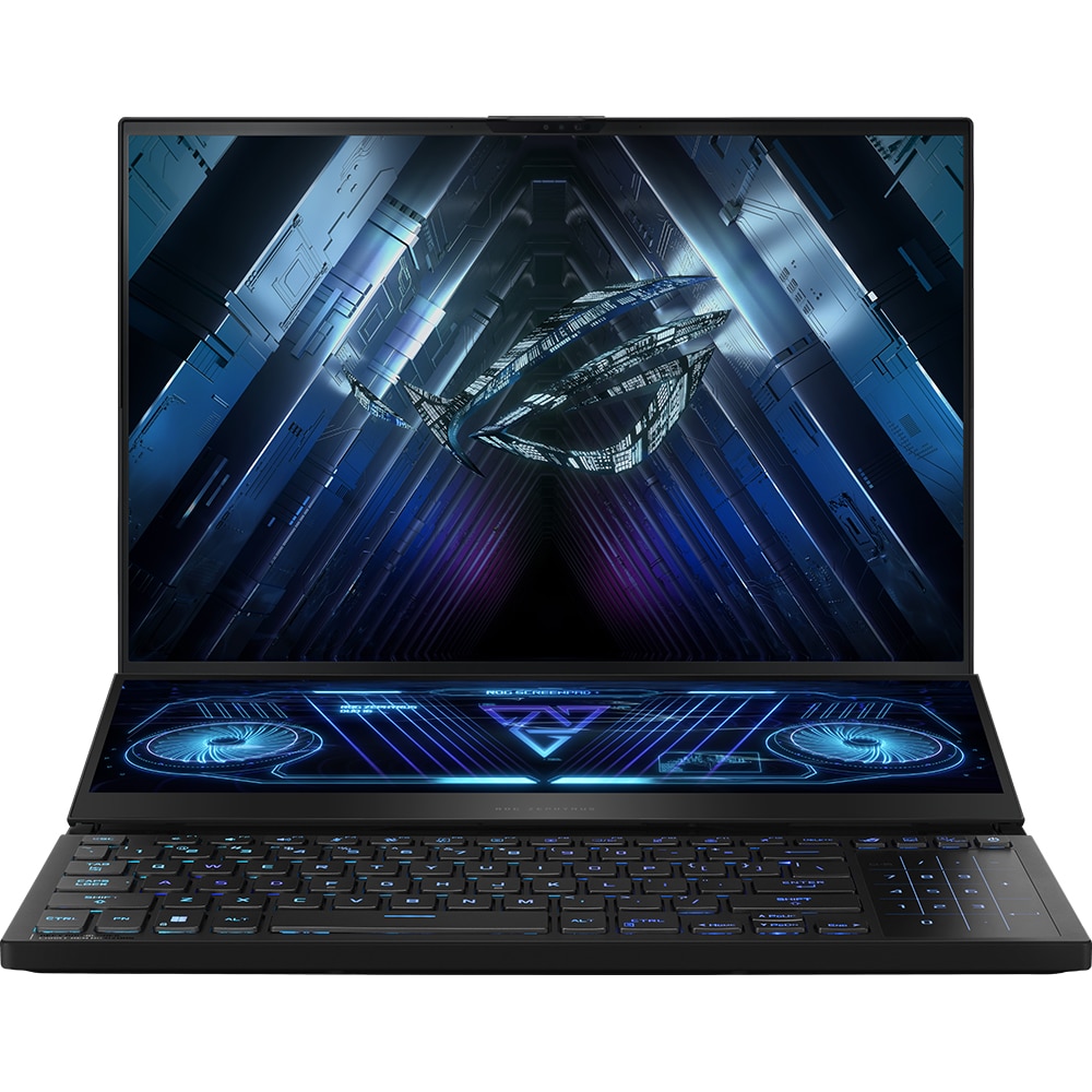 Laptop Gaming ASUS ROG Zephyrus Duo 16 GX650PY-NM072X, AMD Ryzen 9 7945HX pana la 5.4GHz, 16" WQXGA, 32GB, SSD 2TB, NVIDIA GeForce RTX 4090 16GB, Windows 11 Pro, negru