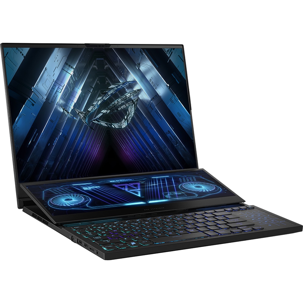 Laptop Gaming ASUS ROG Zephyrus Duo 16 GX650PY-NM072X, AMD Ryzen 9 7945HX pana la 5.4GHz, 16" WQXGA, 32GB, SSD 2TB, NVIDIA GeForce RTX 4090 16GB, Windows 11 Pro, negru
