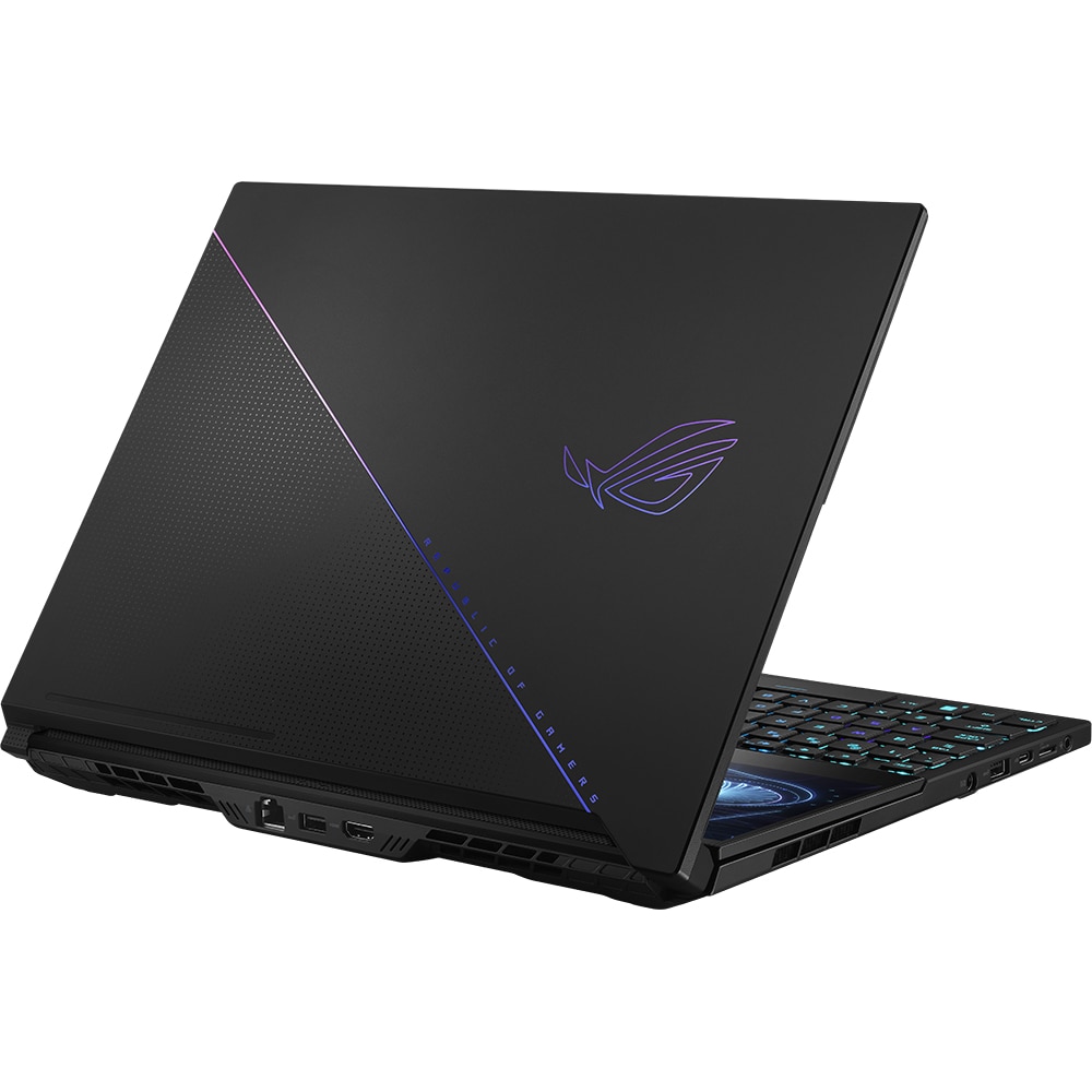 Laptop Gaming ASUS ROG Zephyrus Duo 16 GX650PY-NM072X, AMD Ryzen 9 7945HX pana la 5.4GHz, 16" WQXGA, 32GB, SSD 2TB, NVIDIA GeForce RTX 4090 16GB, Windows 11 Pro, negru