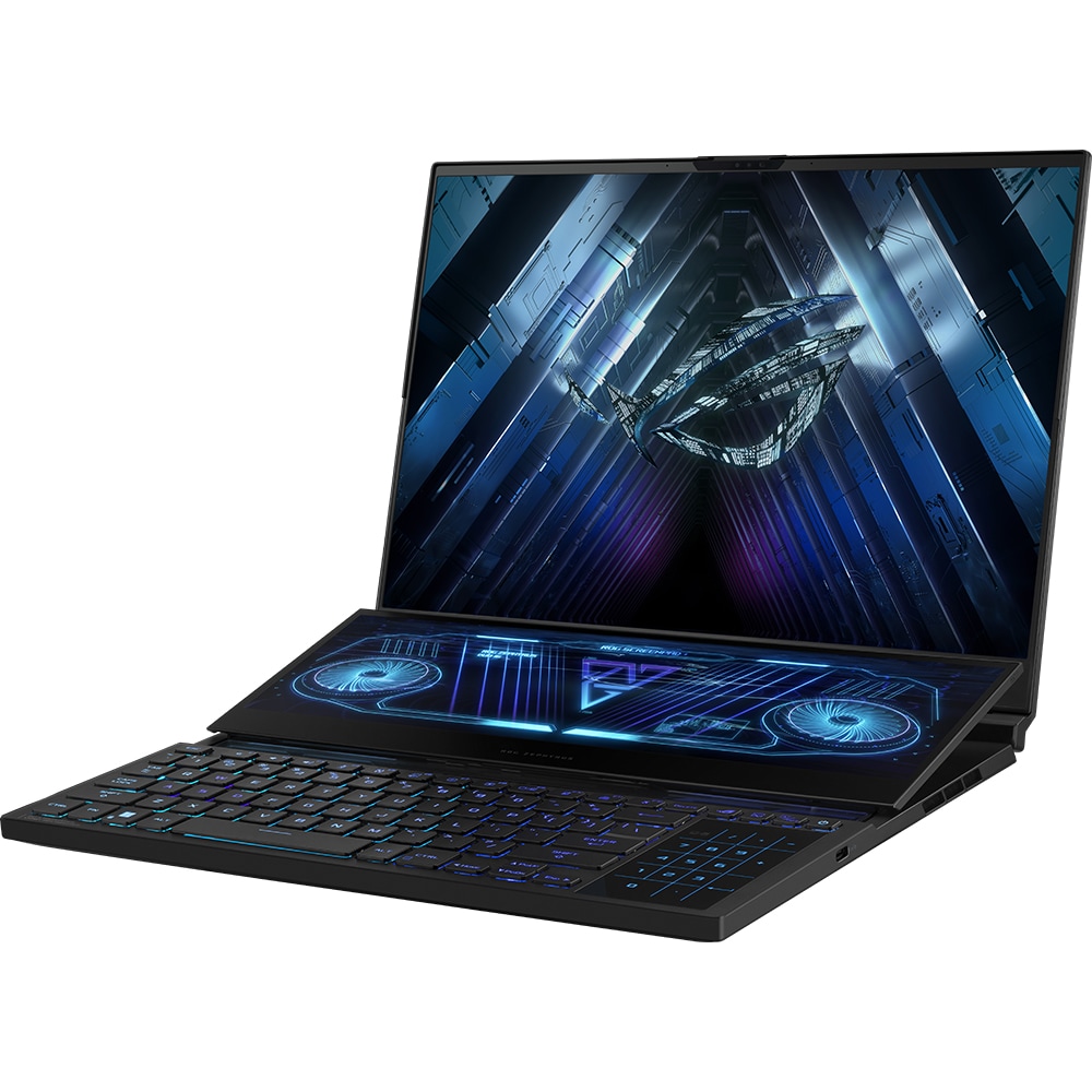 Laptop Gaming ASUS ROG Zephyrus Duo 16 GX650PY-NM072X, AMD Ryzen 9 7945HX pana la 5.4GHz, 16" WQXGA, 32GB, SSD 2TB, NVIDIA GeForce RTX 4090 16GB, Windows 11 Pro, negru