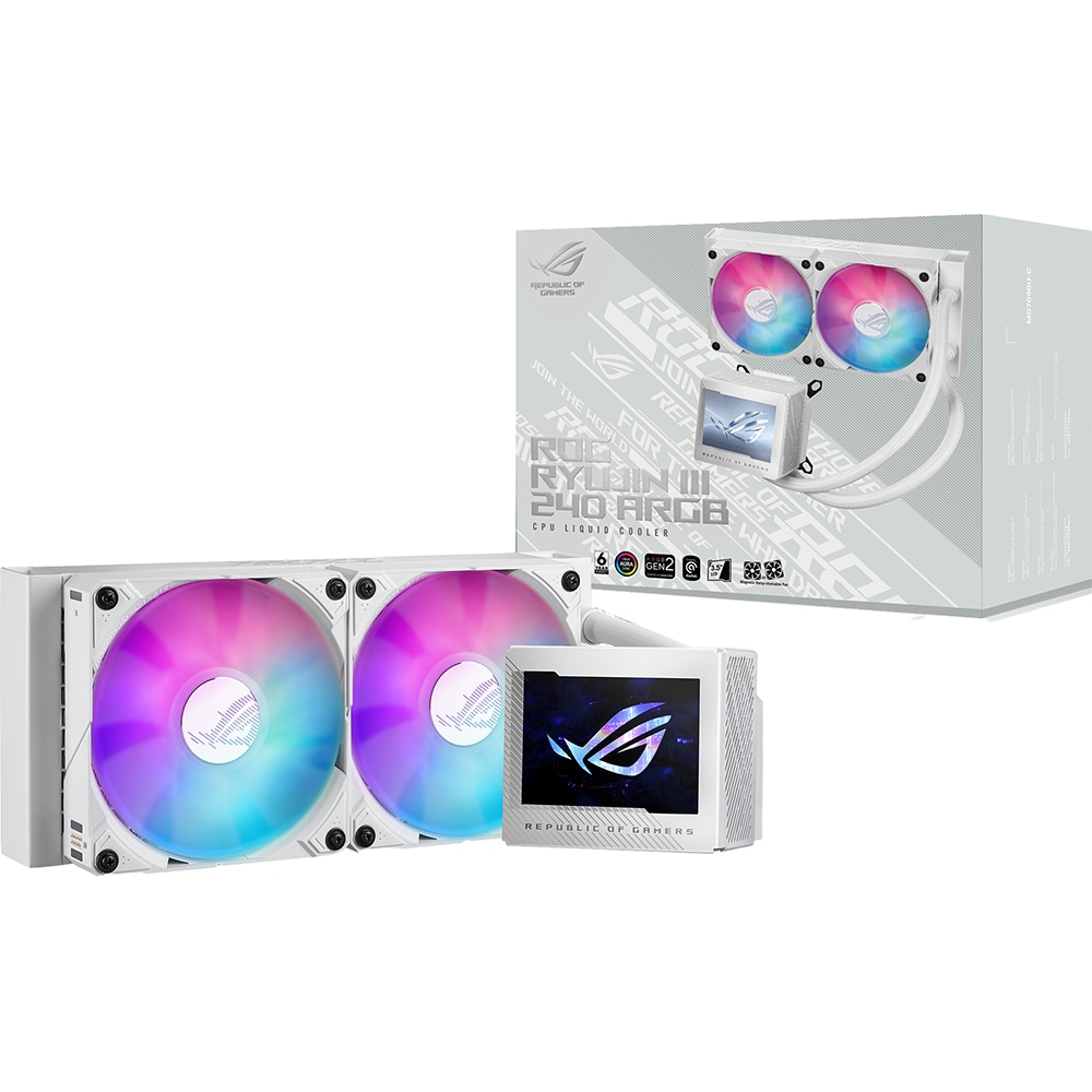 Cooler procesor cu racire lichida ASUS ROG RYUJIN III 240 ARGB White Edition, 2x120mm
