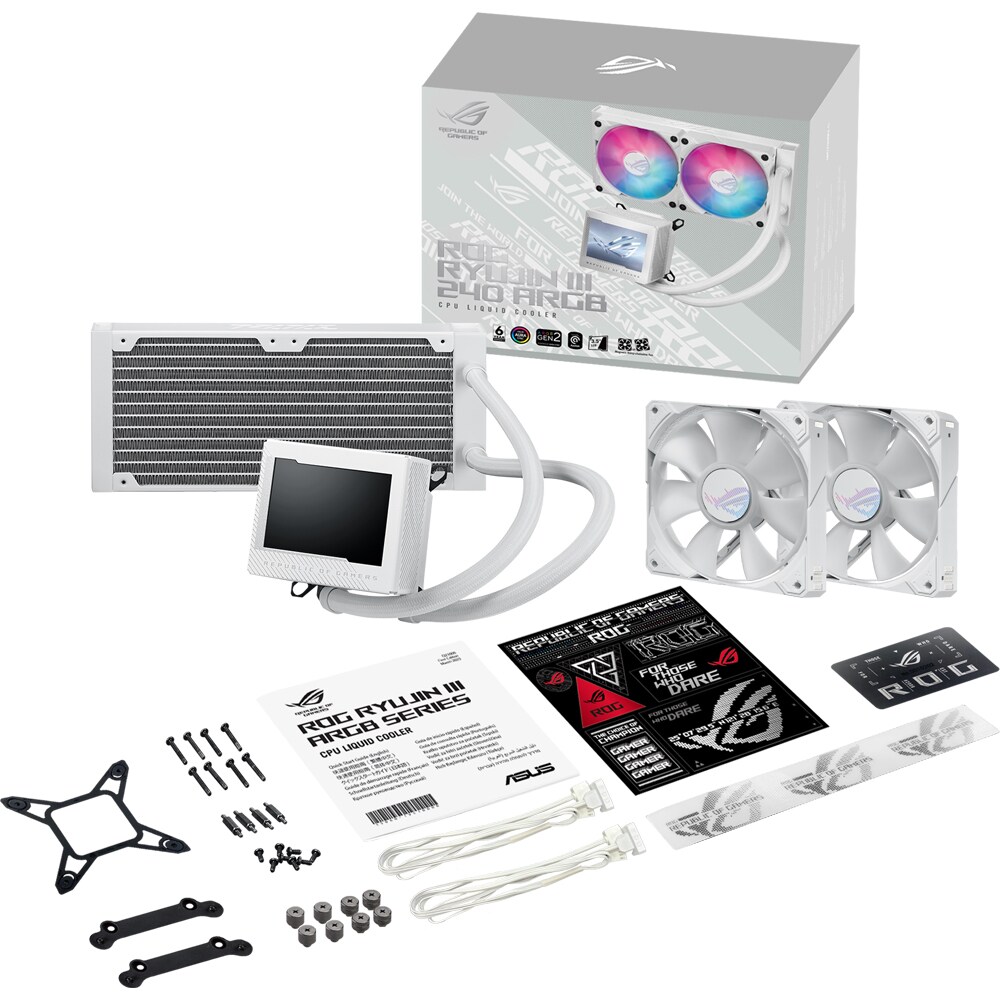 Cooler procesor cu racire lichida ASUS ROG RYUJIN III 240 ARGB White Edition, 2x120mm