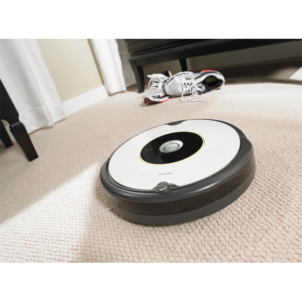 Aspirator robot IROBOT Roomba 605, autonomie max 120 min, Navigatie iAdapt, Dirt Detect, alb-negru 