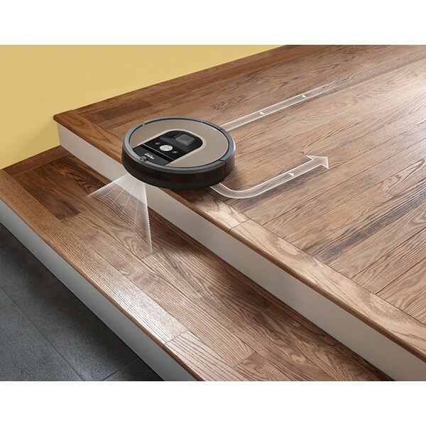 Aspirator robot IROBOT Roomba 966, autonomie max 75 min, Wi-Fi, Navigatie iAdapt, AeroForce, negru-maro 