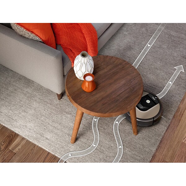 Aspirator robot IROBOT Roomba 966, autonomie max 75 min, Wi-Fi, Navigatie iAdapt, AeroForce, negru-maro 