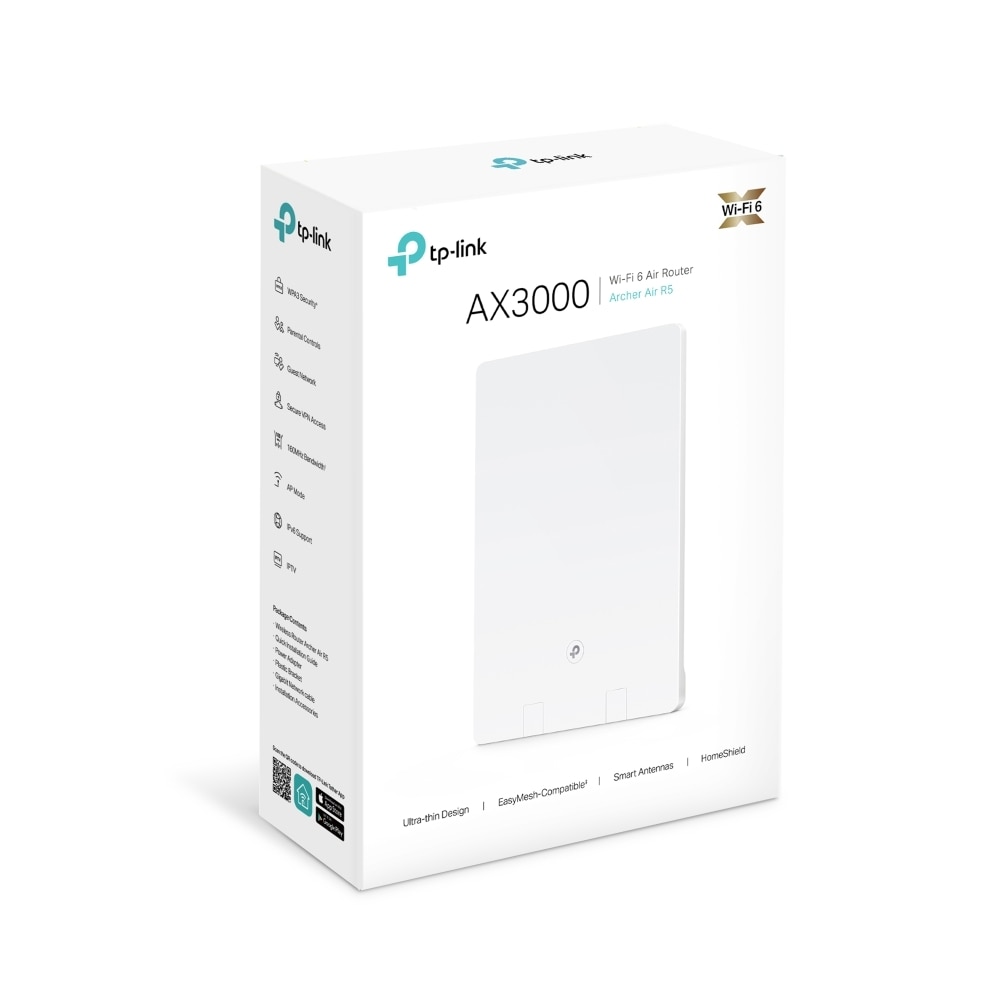 Router Wireless Gigabit TP-LINK Archer Air R5 AX3000, Wi-Fi 6, Dual-band 574+2402 Mbps, alb