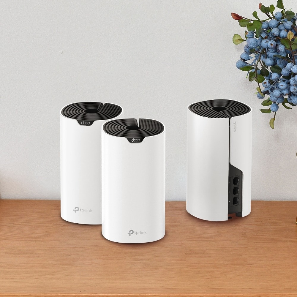 Sistem Wireless Mesh TP-LINK Deco S7 AC1900, Dual Band 600 + 1300 Mbps, 2 buc, alb