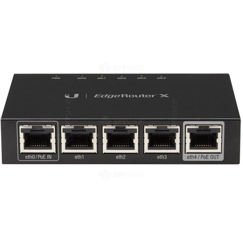 Router Gigabit UBIQUITI UISP EdgeRouter X, 5 Porturi Gigabit PoE, negru