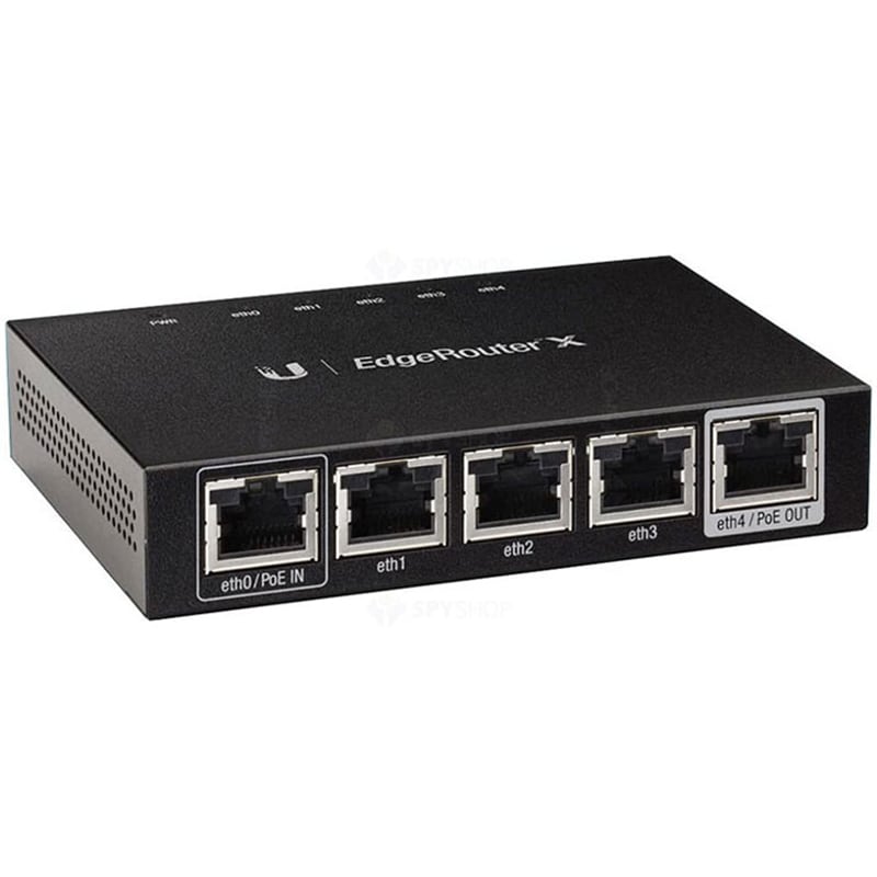 Router Gigabit UBIQUITI UISP EdgeRouter X, 5 Porturi Gigabit PoE, negru