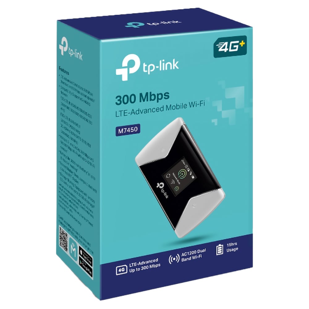 Router Wireless portabil TP-LINK M7450, Dual Band 300+867 Mbps, 4G LTE, negru-gri