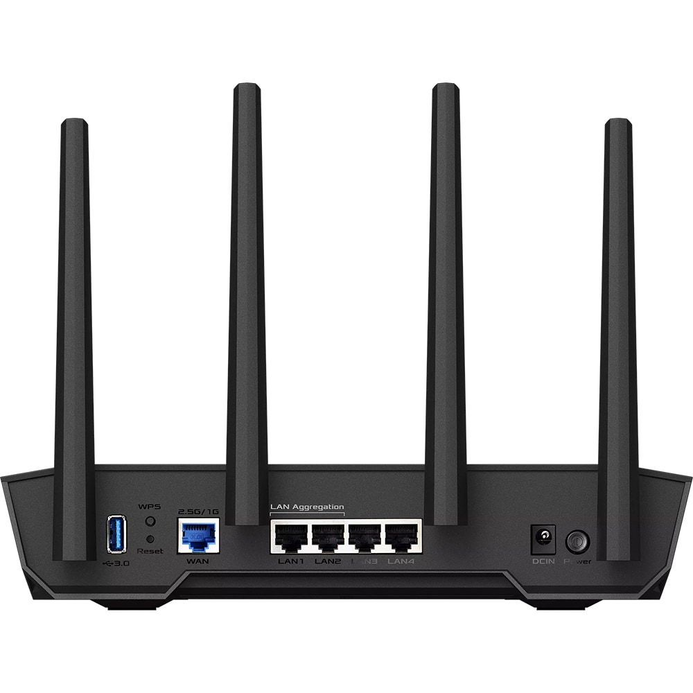 Router Wi-Fi Gigabit ASUS TUF-AX4200, Wi-Fi 6, Dual Band 574 + 3603 Mbps, negru