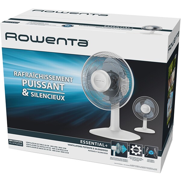 Ventilator de birou ROWENTA Essential+ VU2330F0, 3 trepte viteza, 30cm, 35W, alb