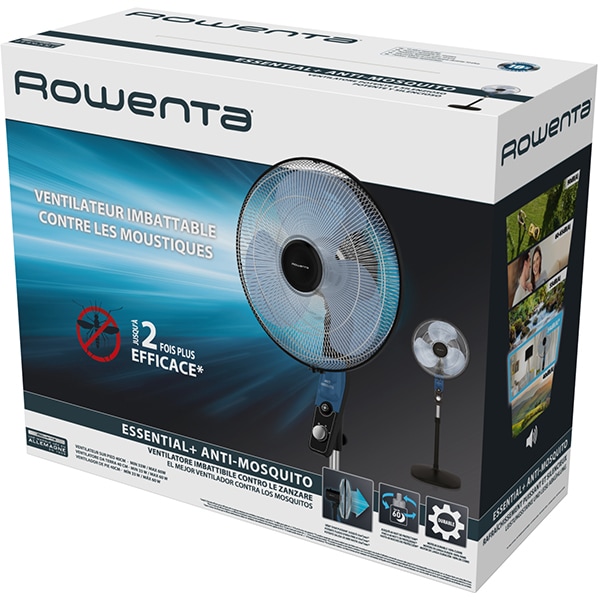 Ventilator cu picior ROWENTA Essential+ VU4420F0, 3 trepte viteza, 40cm, 60W, negru