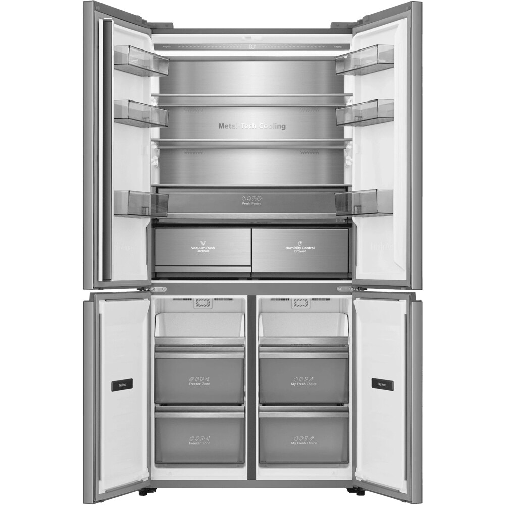 Side by Side HISENSE RQ5P605NSVE, Total No Frost, 591 l, H 190 cm, Clasa E, argintiu
