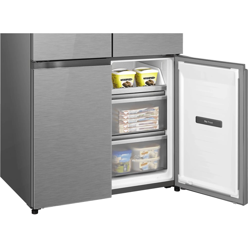 Side by Side HISENSE RQ5P605NSVE, Total No Frost, 591 l, H 190 cm, Clasa E, argintiu