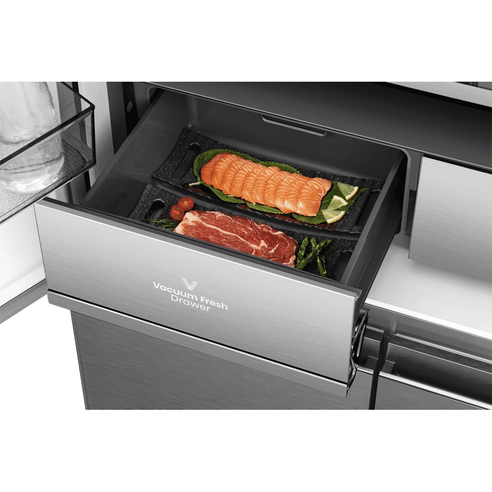Side by Side HISENSE RQ5P605NSVE, Total No Frost, 591 l, H 190 cm, Clasa E, argintiu