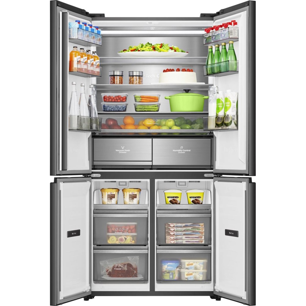 Side by Side HISENSE RQ768N4GBE, Total No Frost, 591 l, H 190 cm, Clasa E, negru