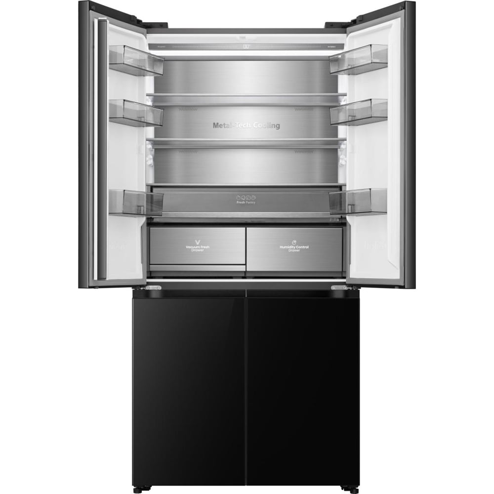 Side by Side HISENSE RQ768N4GBE, Total No Frost, 591 l, H 190 cm, Clasa E, negru