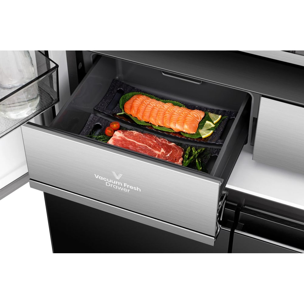 Side by Side HISENSE RQ768N4GBE, Total No Frost, 591 l, H 190 cm, Clasa E, negru