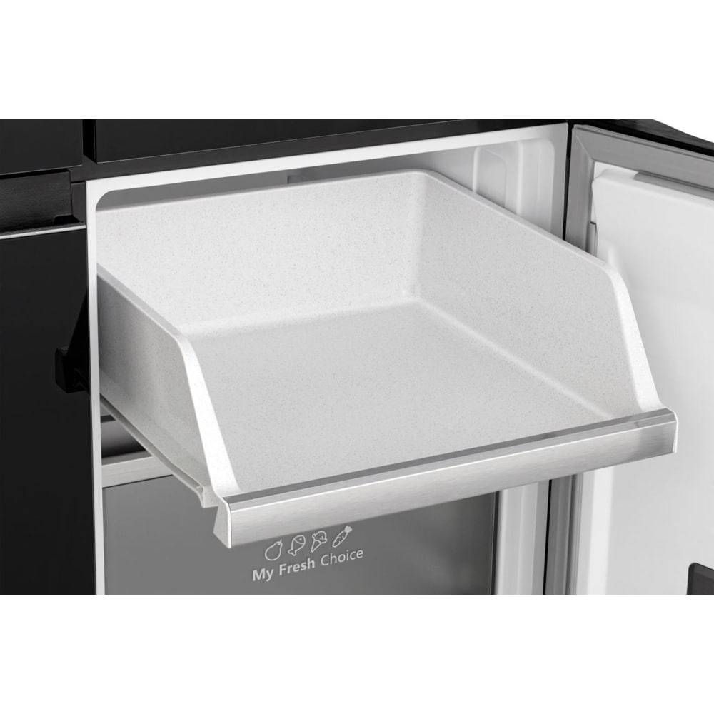 Side by Side HISENSE RQ768N4GBE, Total No Frost, 591 l, H 190 cm, Clasa E, negru