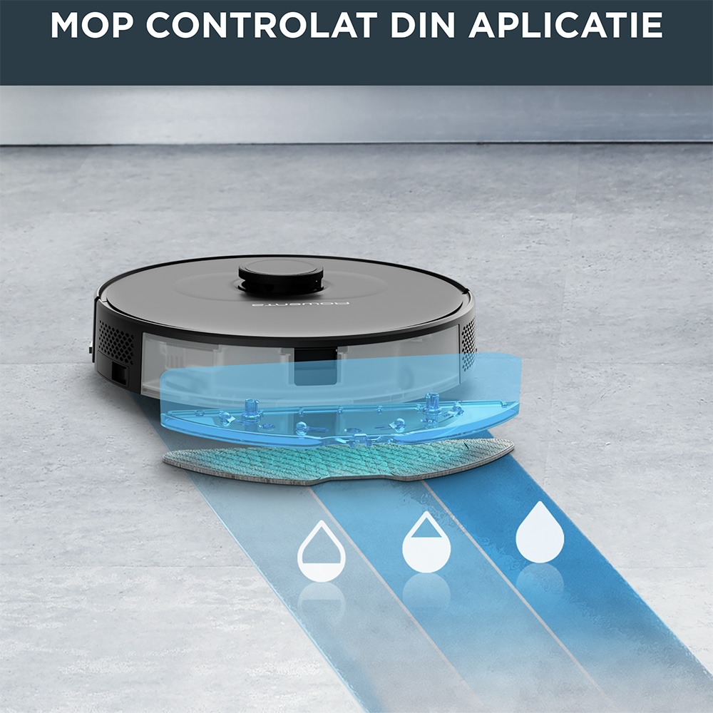 Aspirator robot ROWENTA X-plorer 75 S+ RR8595WH, 0.26l, 21.6V, autonomie max 120 min, negru