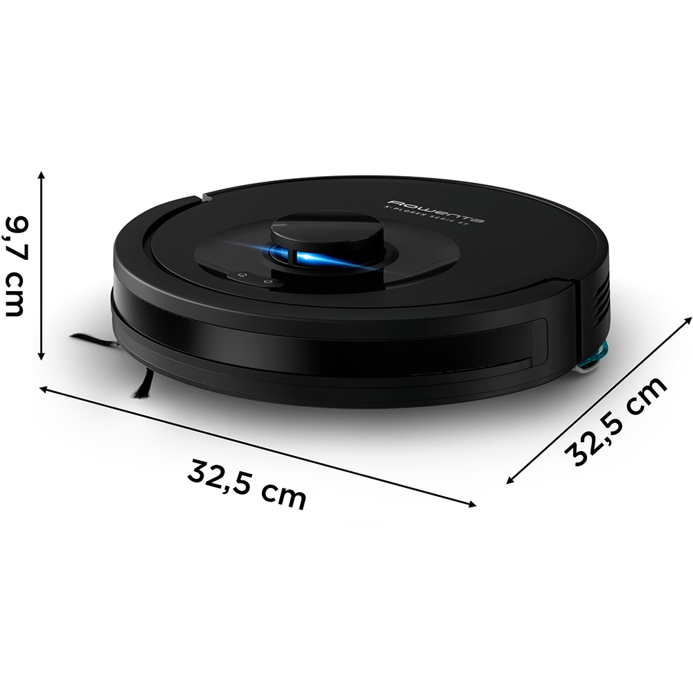 Aspirator robot ROWENTA X-Plorer Serie 85+ RR87D5WH, 0.26l, autonomie max 270 min, sistem Smart Aqua Power, negru