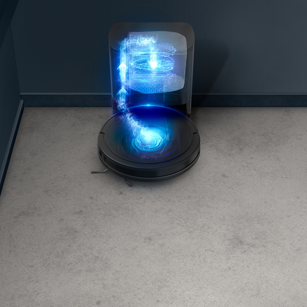 Aspirator robot ROWENTA X-Plorer Serie 85+ RR87D5WH, 0.26l, autonomie max 270 min, sistem Smart Aqua Power, negru
