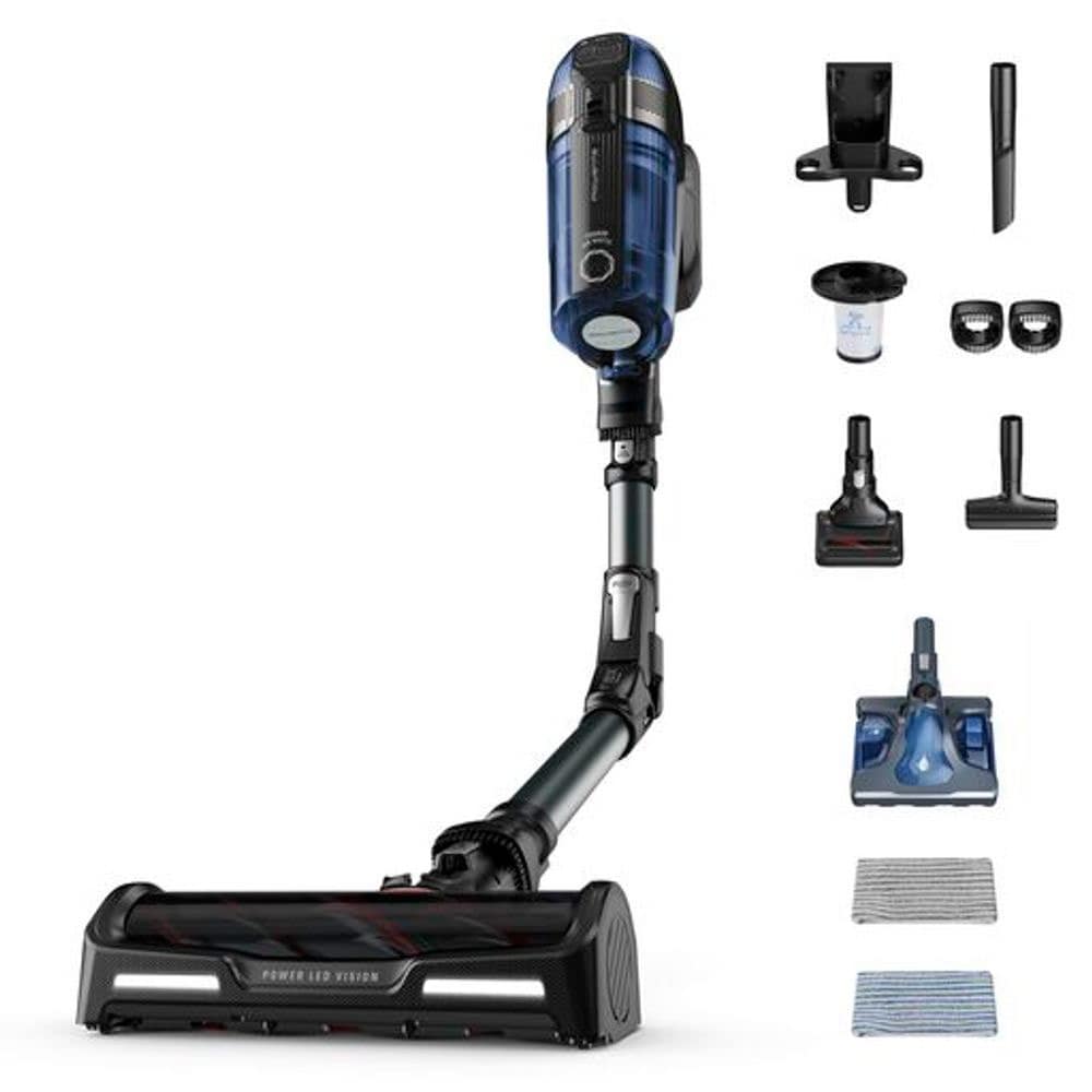 Aspirator vertical ROWENTA X-Force Flex 12.60 Aqua RH98C8WO, 0.9l, 25.2V, autonomie max 45 min, albastru-negru