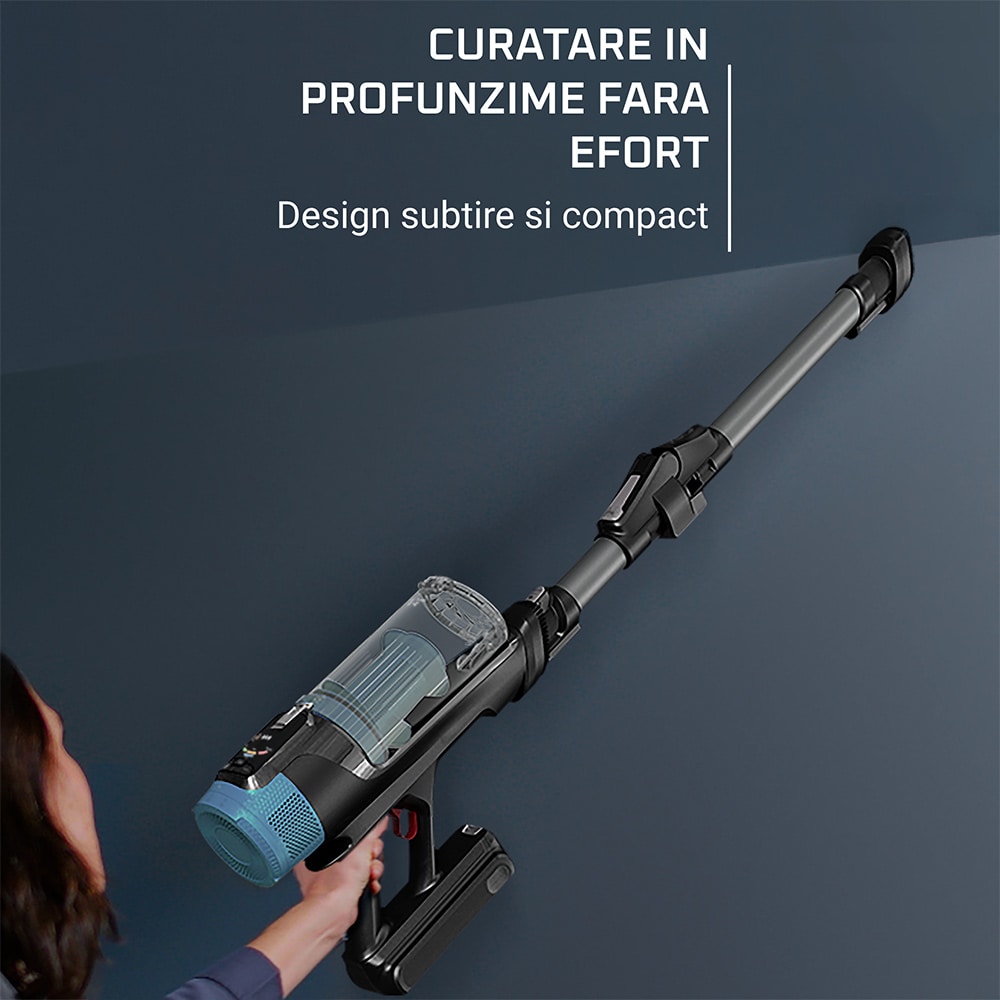 Aspirator vertical ROWENTA X-Force Flex 14.80 RH9BC1WO, 0.6l, autonomie max 90 min, albastru inchis-negru