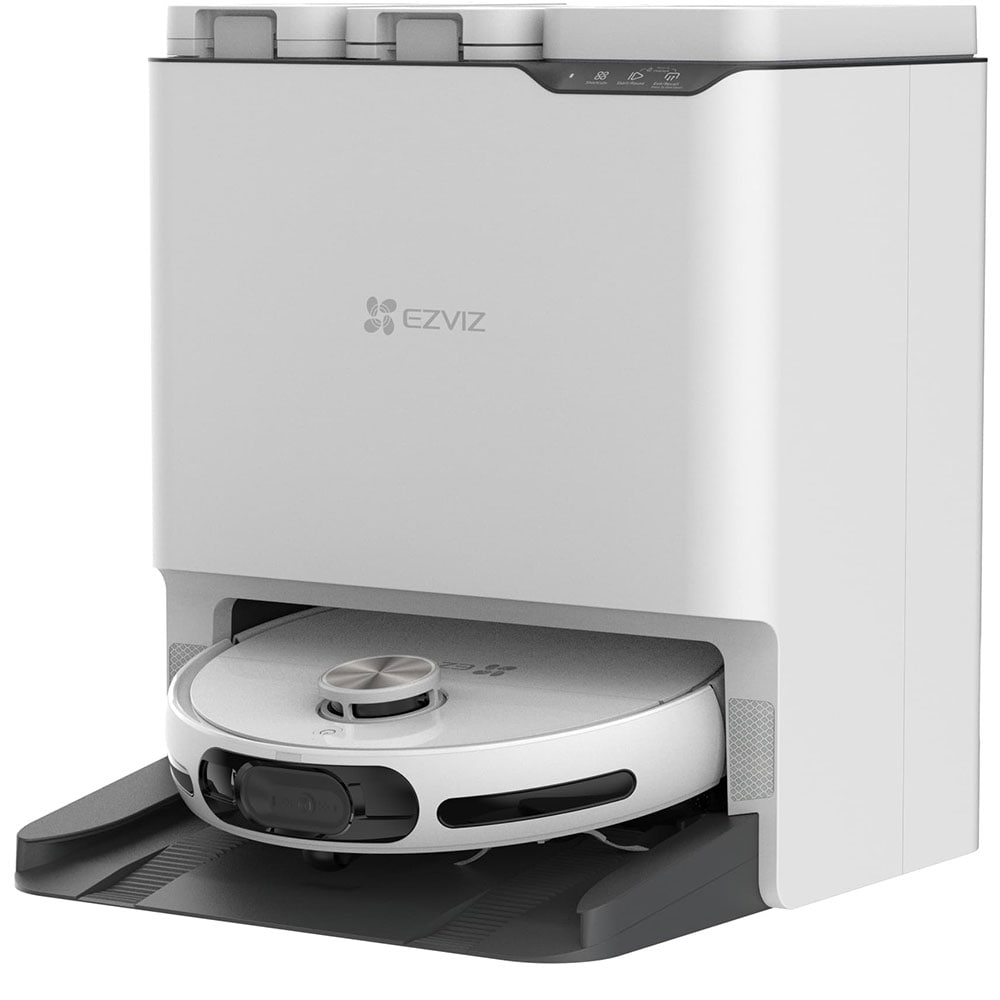 Aspirator robot EZVIZ RS20 Max, 0.4l, 20V, autonomie max 220 min, Wi-Fi, functie mop, alb-negru