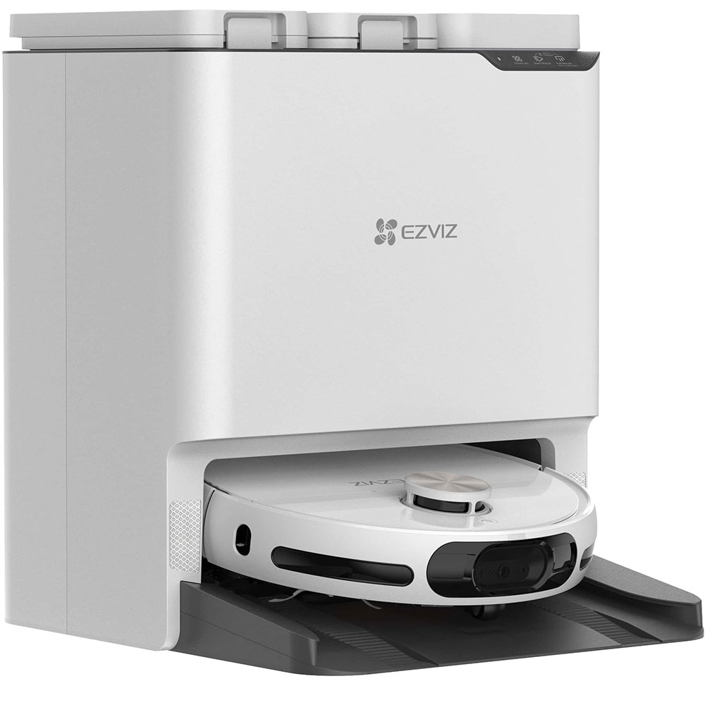 Aspirator robot EZVIZ RS20 Max, 0.4l, 20V, autonomie max 220 min, Wi-Fi, functie mop, alb-negru