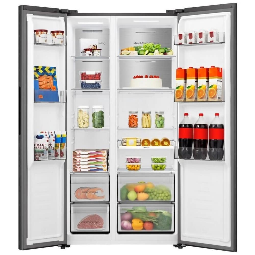 Side by Side HISENSE RS3P538NAFE, Total No Frost, 527 l, H 178.6 cm, Clasa E, negru
