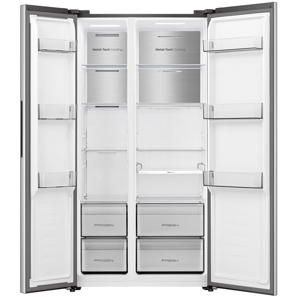 Side by Side HISENSE RS3P538NAIE, Total No Frost, 527 l, H 178.6 cm, Clasa E, argintiu