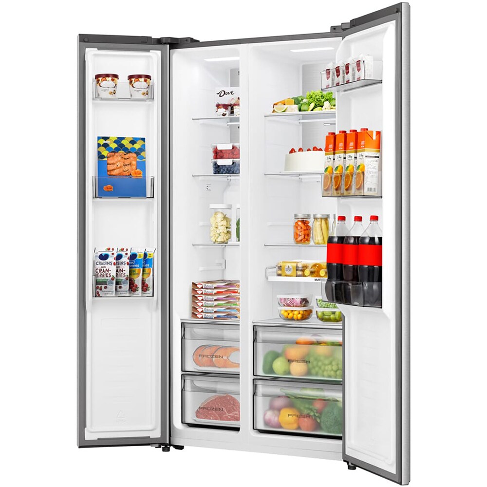 Side by Side HISENSE RS3P538NAIE, Total No Frost, 527 l, H 178.6 cm, Clasa E, argintiu