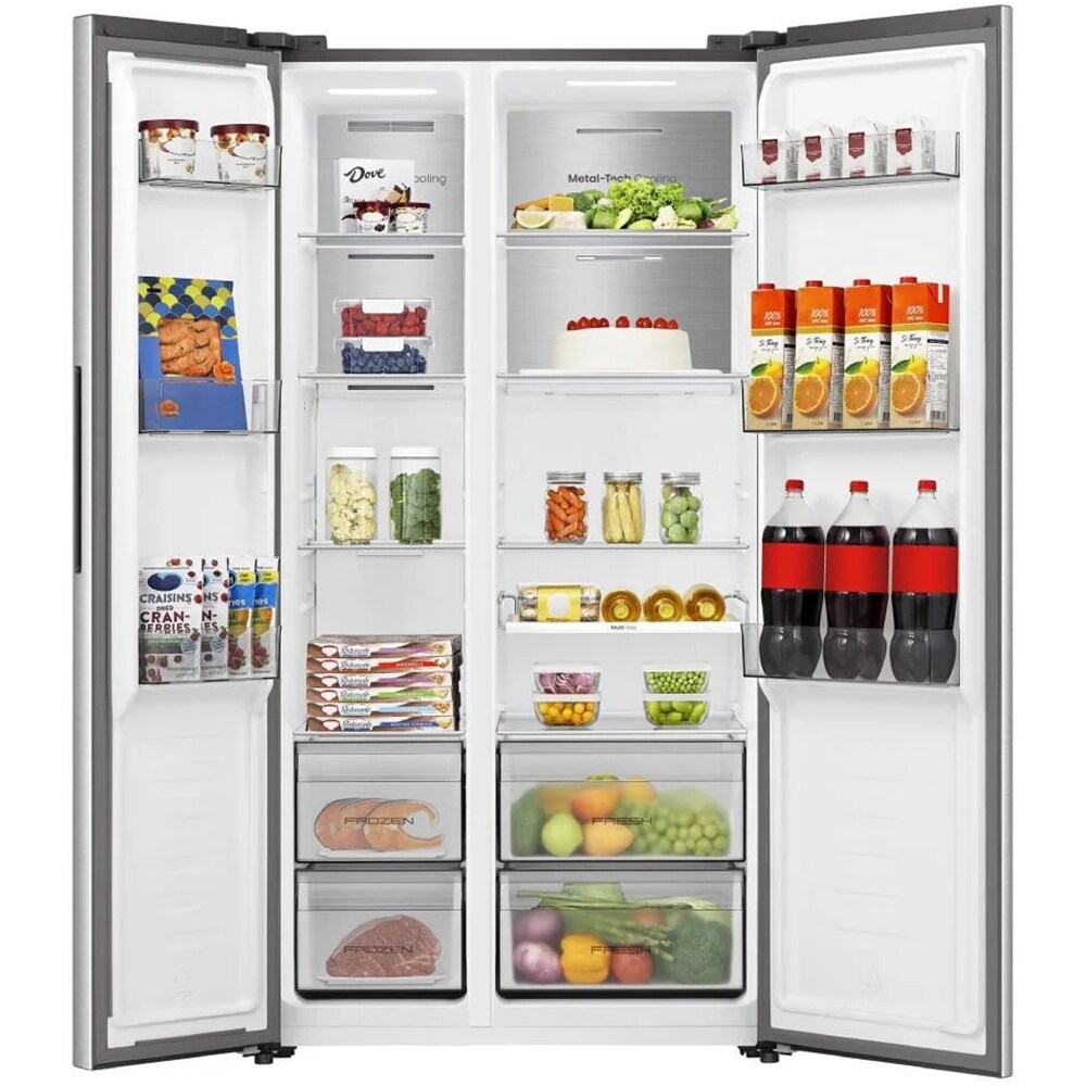 Side by Side HISENSE RS3P538NAIE, Total No Frost, 527 l, H 178.6 cm, Clasa E, argintiu