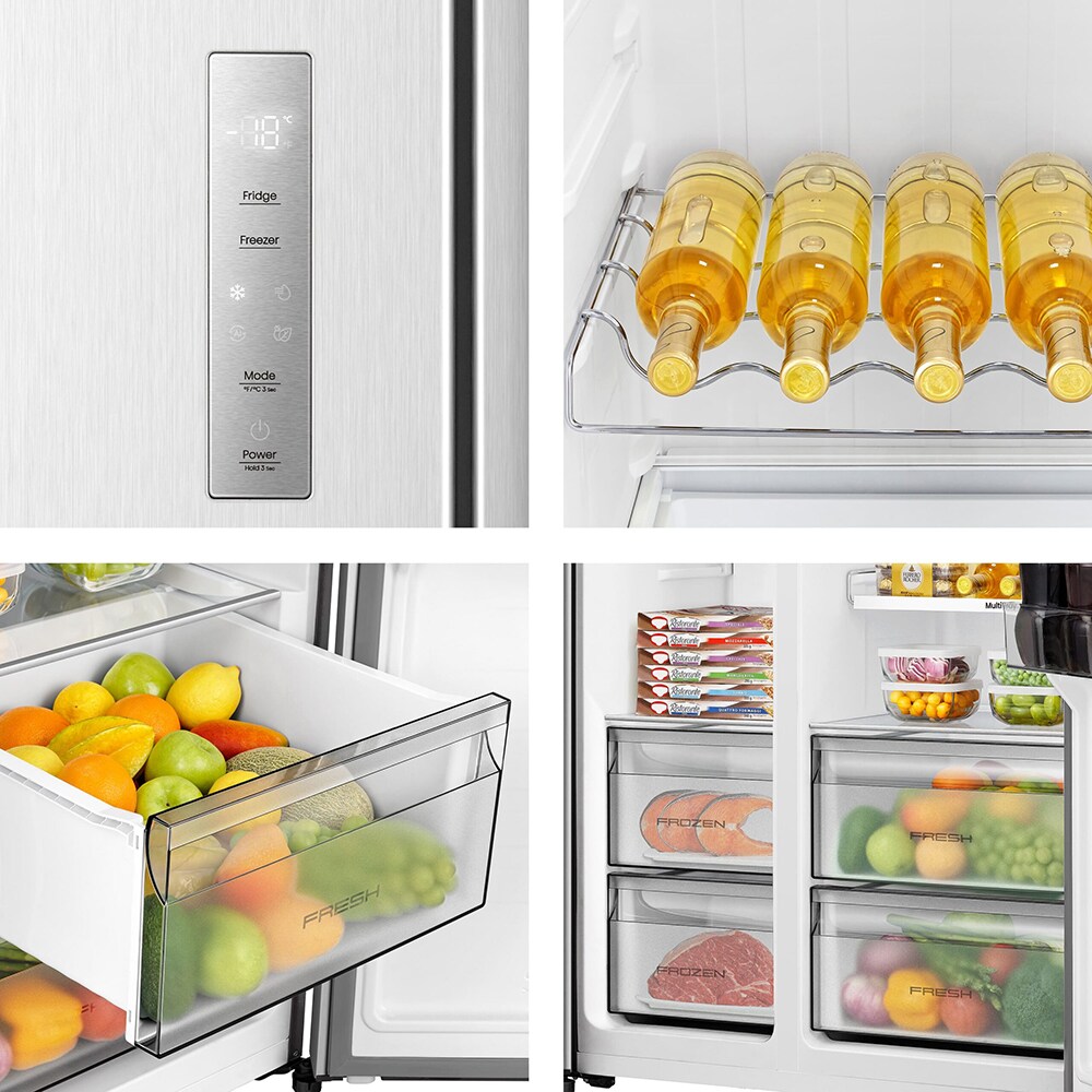 Side by Side HISENSE RS3P538NAIE, Total No Frost, 527 l, H 178.6 cm, Clasa E, argintiu