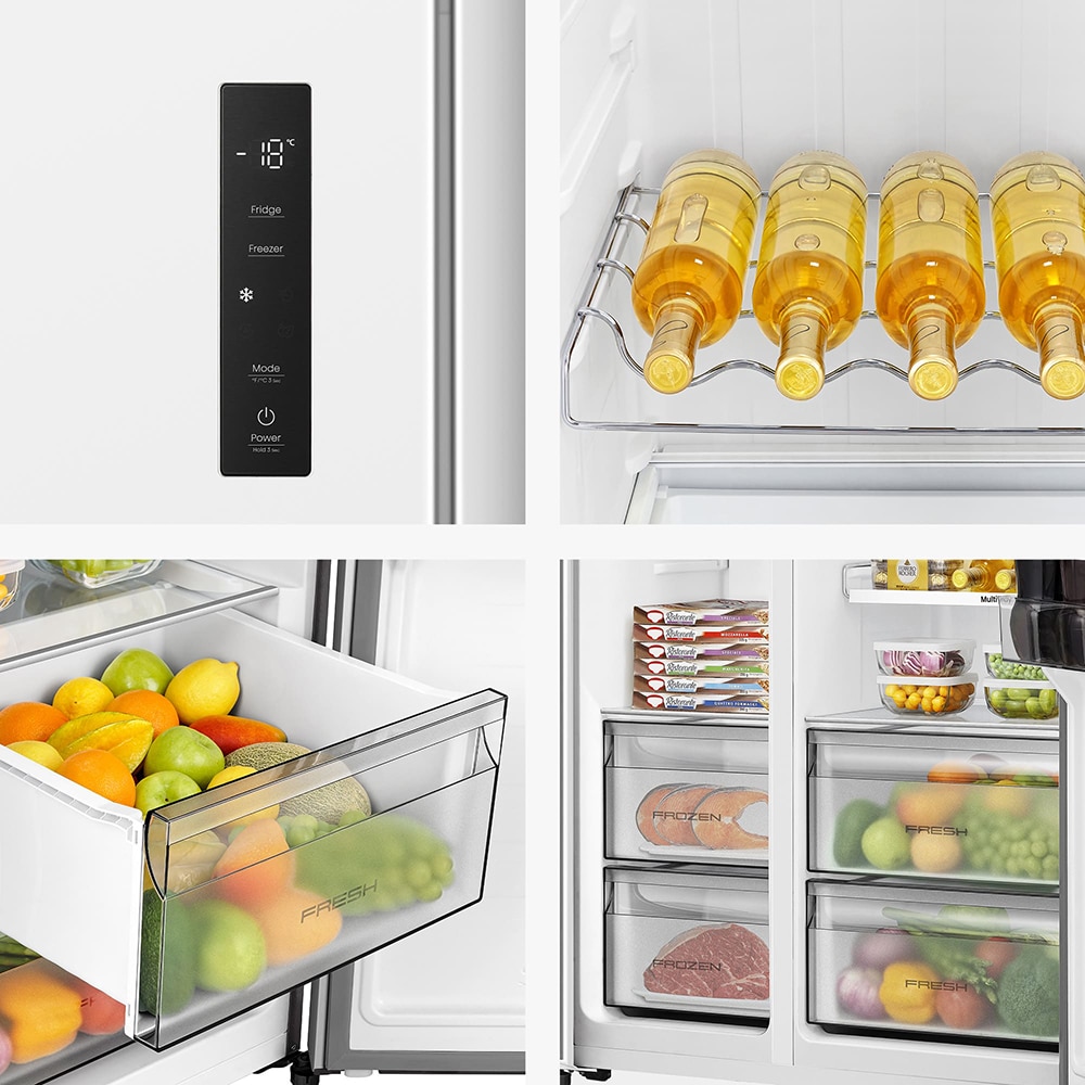 Side by Side HISENSE RS3P538NEWE, Total No Frost, 527 l, H 178.6 cm, Clasa E, alb