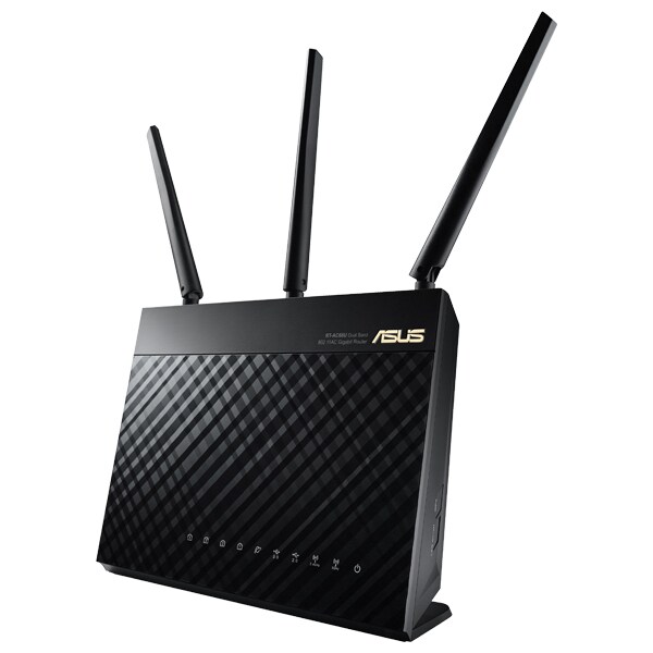 Router Wireless Gigabit ASUS RT-AC68U, Dual-Band 600 + 1300 Mbps, USB 3.0, negru 