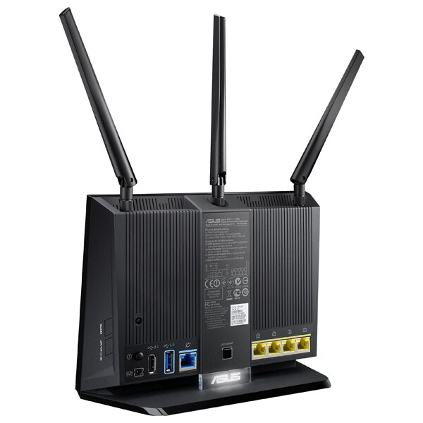 Router Wireless Gigabit ASUS RT-AC68U, Dual-Band 600 + 1300 Mbps, USB 3.0, negru 